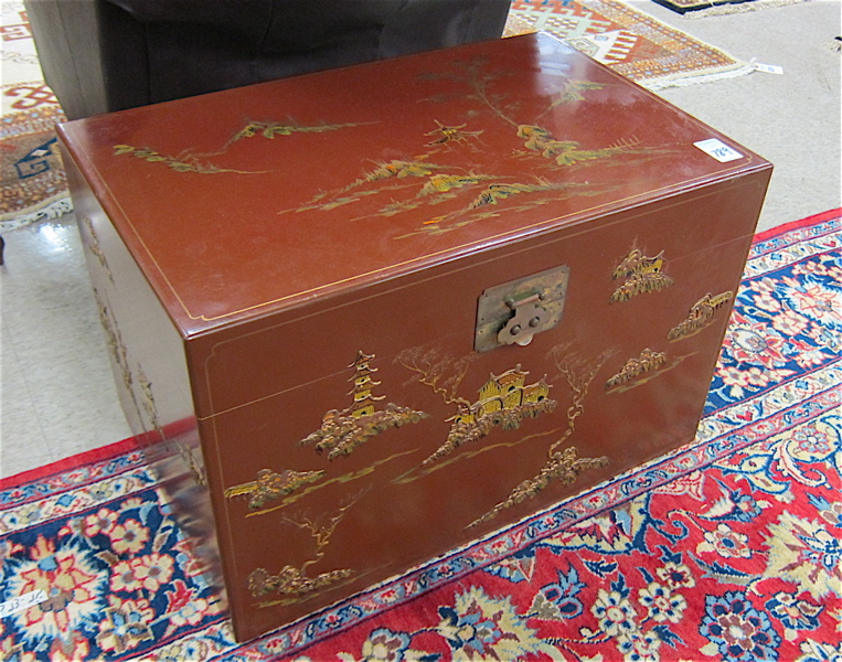 Appraisal: LIFT-TOP STORAGE BOX ON STAND Chinese th century the top