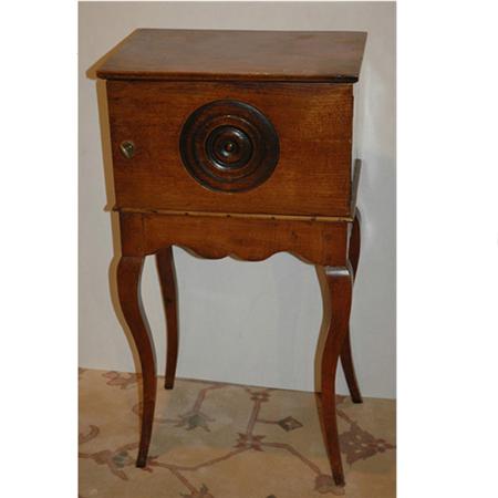 Appraisal: Georgian Style Mahogany Bedside Table Together with a Continental Mahogany