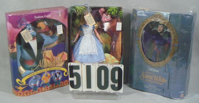 Appraisal: Disney doll lot Aladdin fashion genie alice in wonderland by