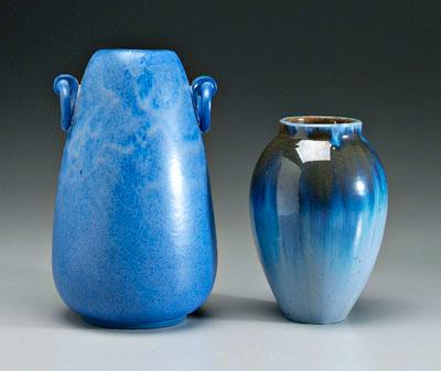 Appraisal: Two Fulper vases one with ring handles mottled and runny