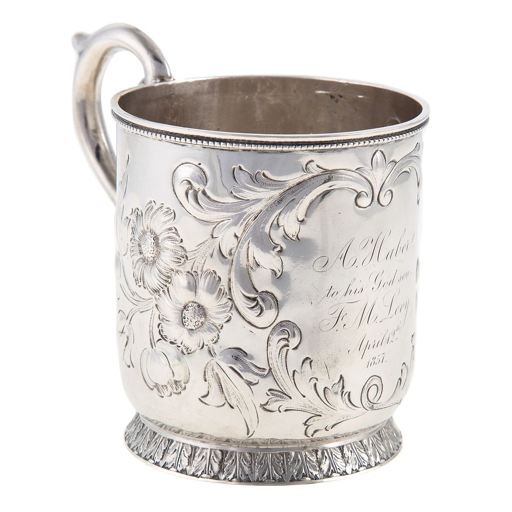 Appraisal: New Orleans Coin Silver Cup by Joseph Rafel Active -