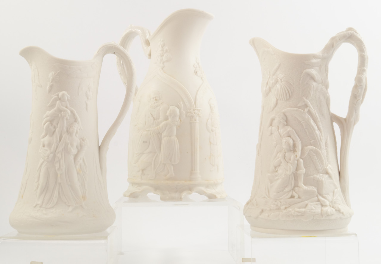 Appraisal: A T R Boote mid thC Parian jug relief moulded