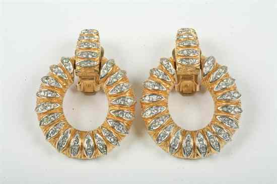 Appraisal: KENNETH J LANE YELLOW AND WHITE GOLD-TONE AND COLORLESS RHINESTONE