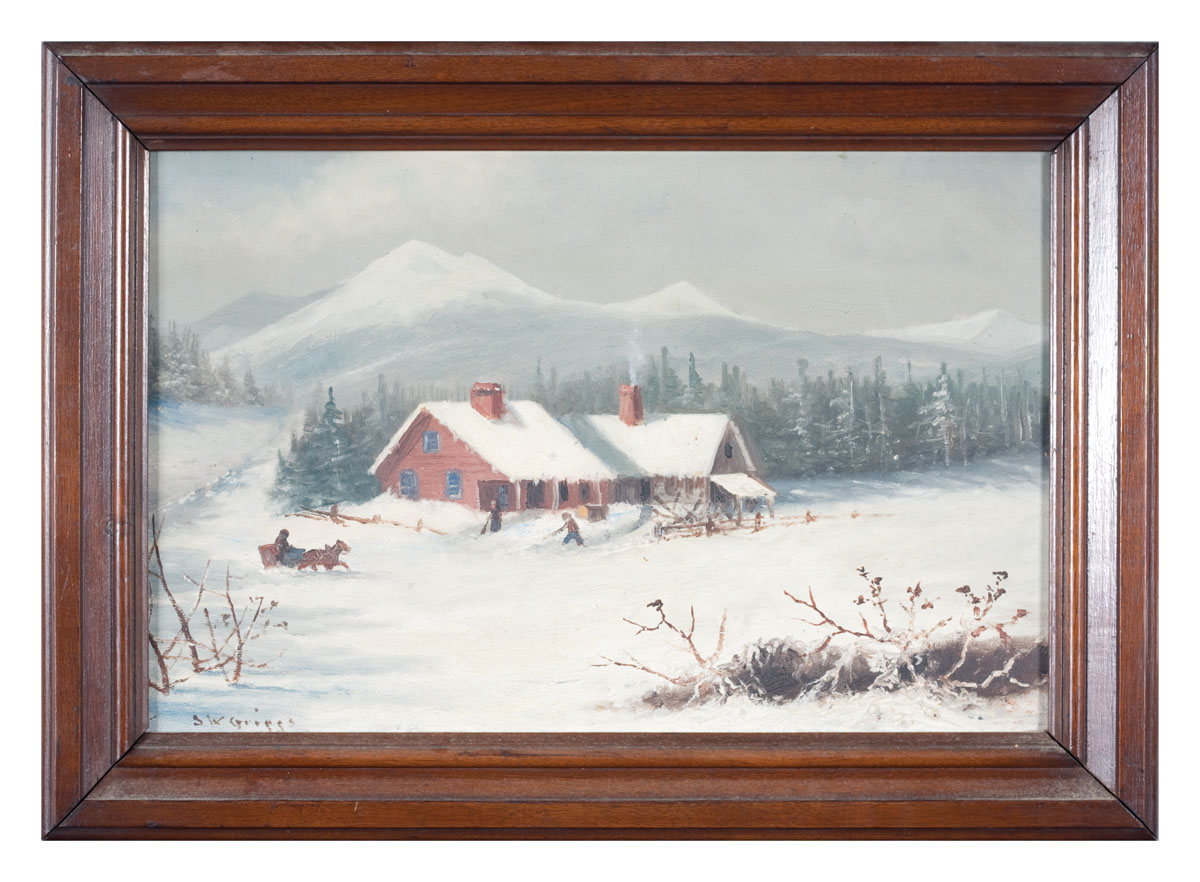 Appraisal: SAMUEL W GRIGGS AMERICAN - MOUNTAIN HOMESTEAD IN SNOW Oil