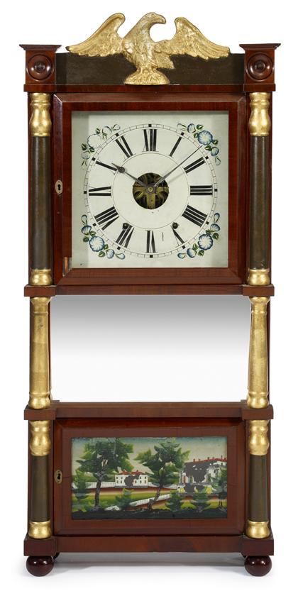 Appraisal: Mahogany and parcel gilt shelf clock elisha manross bristol ct