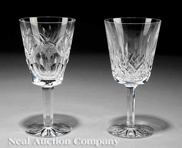 Appraisal: A Group of Waterford Cut Crystal Goblets in two patterns