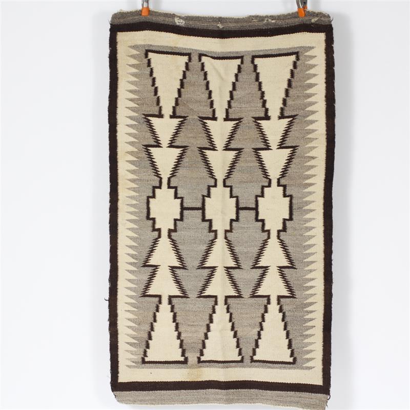 Appraisal: Navajo Indian Weaving Wool Horse Blanket Rug Shades of brown