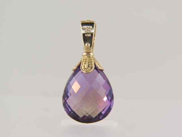 Appraisal: Amethyst Pendant gorgeous briolette cut carat gem with fancy k