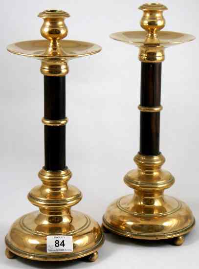 Appraisal: Arts and Crafts Scottish Large Pair of Brass and Lignum