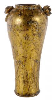 Appraisal: Alexander Vibert Gilt Bronze Art Deco Vase French - the