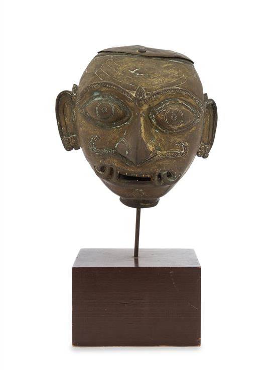 Appraisal: Sale Lot An Indian Bronze Head of a Deity th