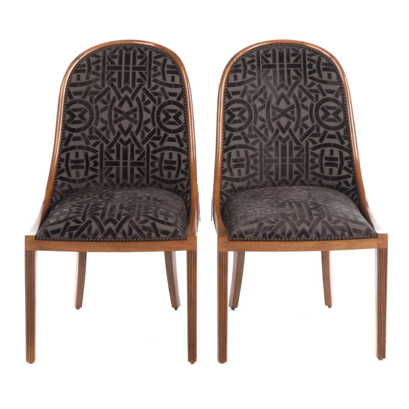 Appraisal: A PAIR OF ART DECO CUSTOM UPHOLSTERED SIDE CHAIRS Circa