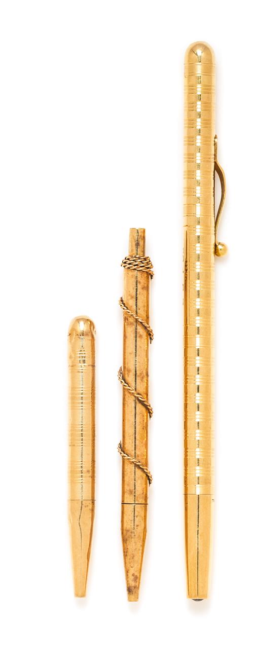 Appraisal: Sale Lot An Karat Yellow Gold Mechanical Pencil Tiffany Co