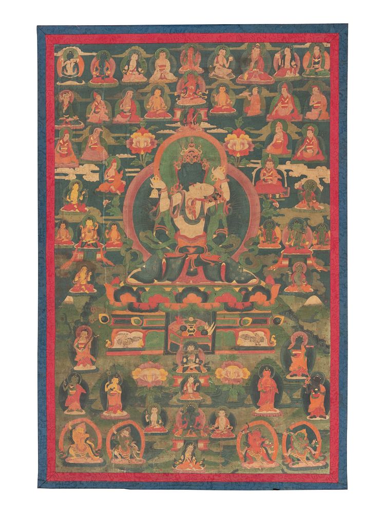 Appraisal: A Tibetan Thangka A Tibetan Thangka depicted a deity and