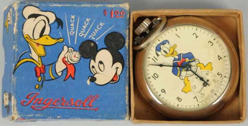 Appraisal: Walt Disney Donald Duck Character Pocket Watch Circa Made by