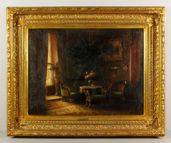 Appraisal: - Friedlinger Interior Scene O C Johann Friedlinger Austrian -