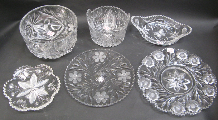 Appraisal: AMERICAN BRILLIANT CUT CRYSTAL TABLE ACCESSORIES pieces heavy berry bowl