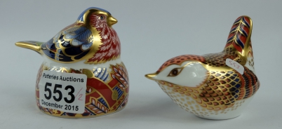 Appraisal: Royal Crown Derby Chaffinch Nesting Gold Stopper and Firecrest Silver