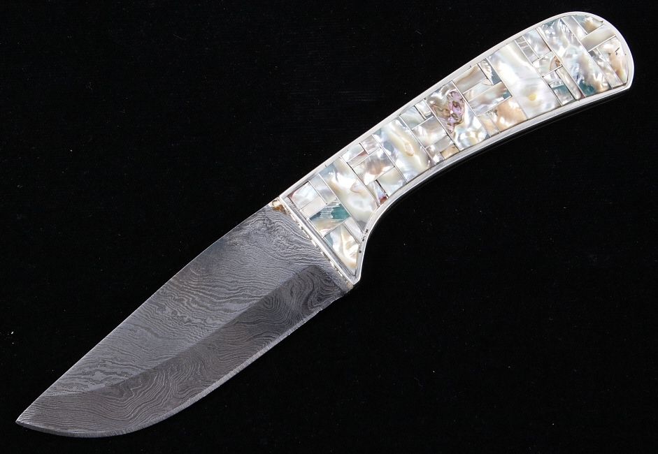 Appraisal: Navajo Wilson Dawes Abalone Shell Damascus Knife This lot features