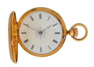 Appraisal: k Gold Hunter Case Tiffany Co Pocket Watch Tiffany Co