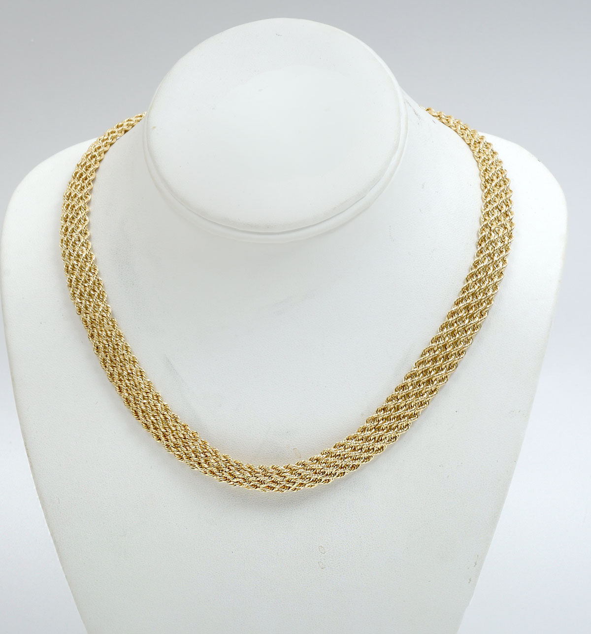 Appraisal: K HOLLOW ROPE NECKLACE K yellow gold row hollow rope