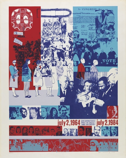 Appraisal: JOHN T RIDDLE JR - Civil Rights Color screenprint x