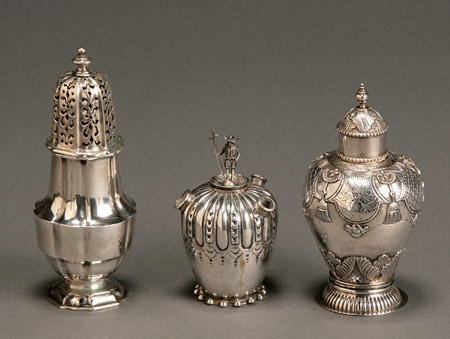 Appraisal: Three Dutch Silver Vessels th Century The first a tea