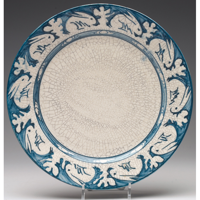 Appraisal: Chelsea Pottery plate rabbit designs in blue against a white