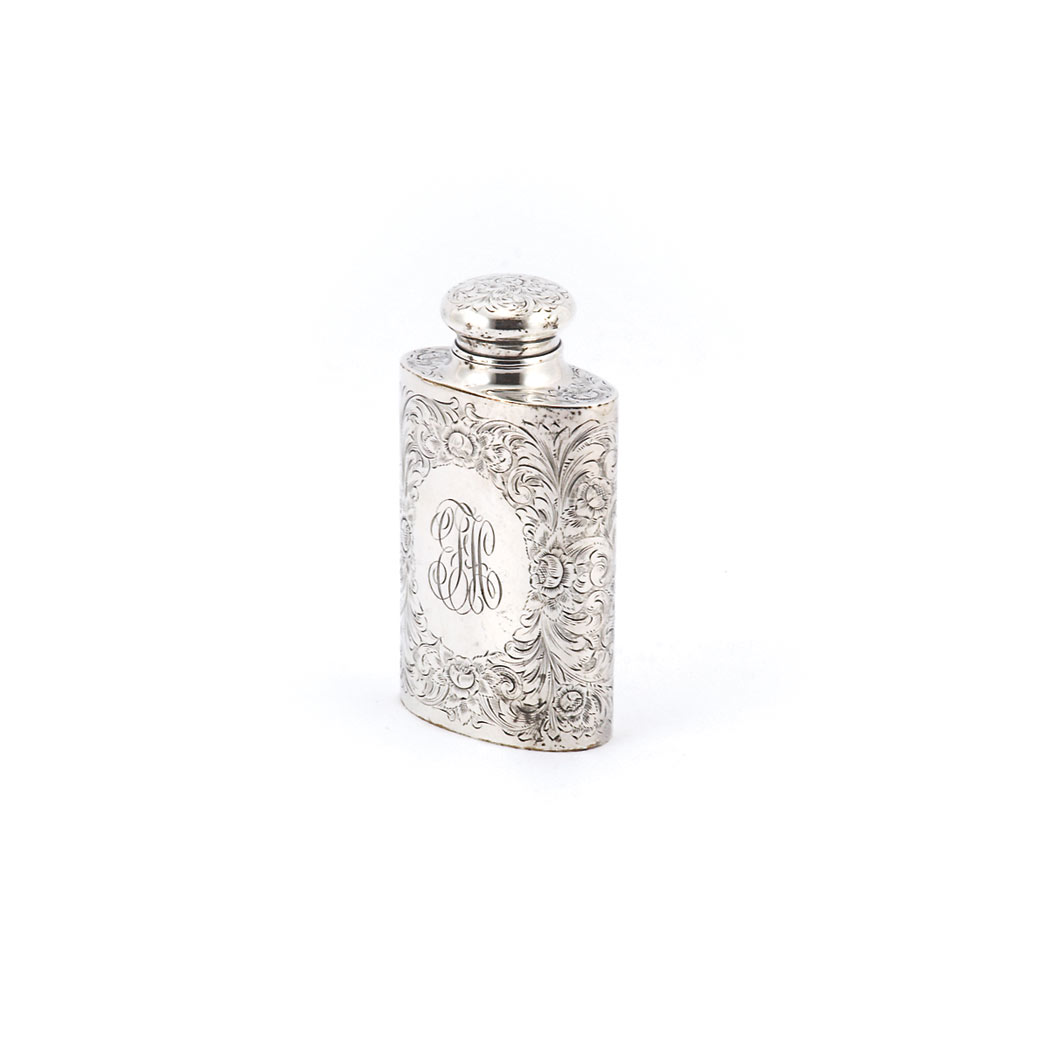 Appraisal: American Sterling Silver Flask Monogrammed Ounces