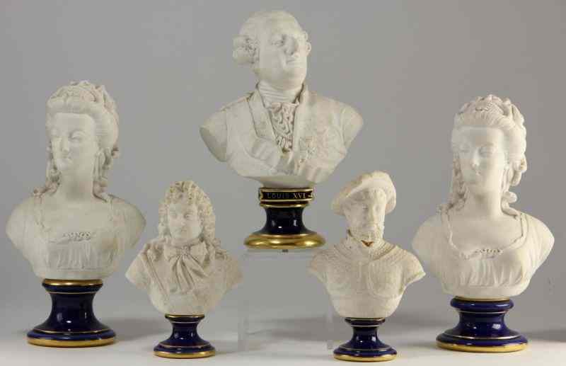 Appraisal: Group of Five Sevres Portrait Bustswhite porcelain late th century