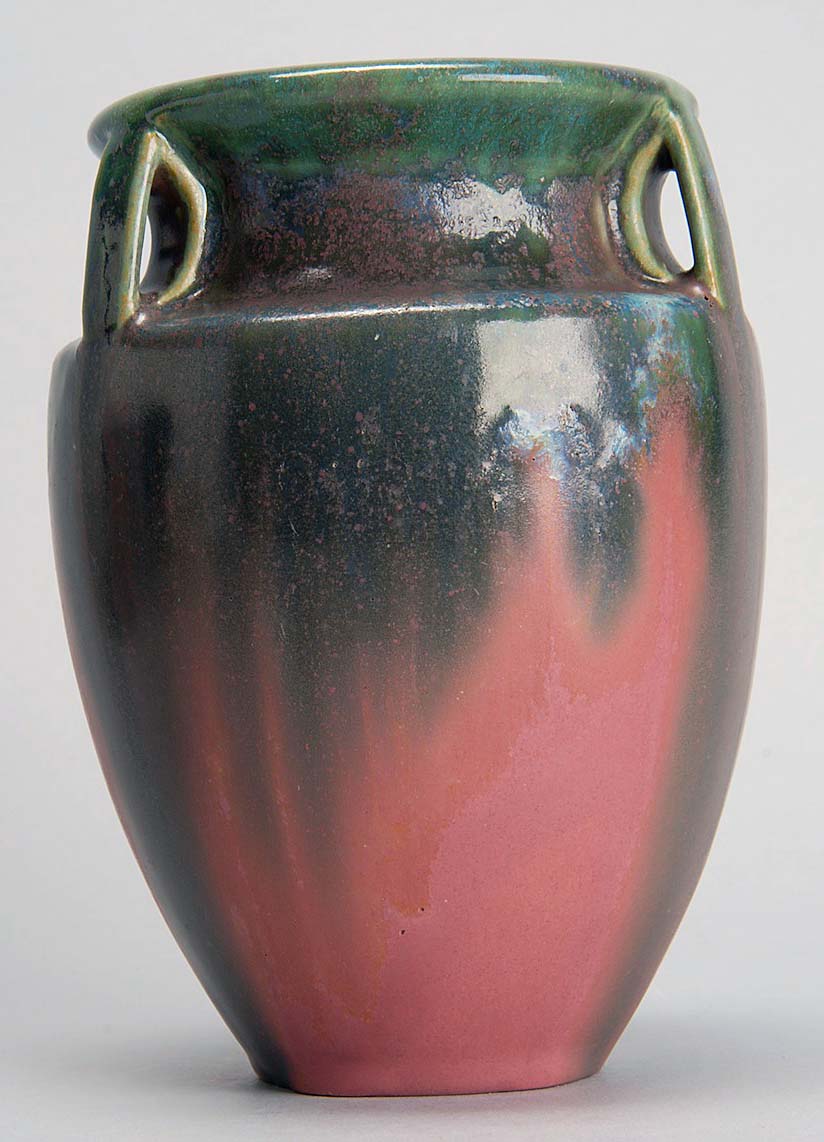 Appraisal: FULPER POTTERY VASE in amphora form with red and green