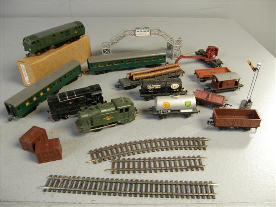 Appraisal: Two OO gauge locomotives carriages track houses and bridge etc