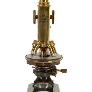 Appraisal: A Vintage Brass Microscope inscribed and numbered 'Carl Ziess Jena