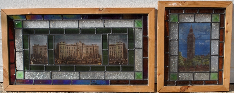 Appraisal: - Stained glass panel of Buckingham Palace in three sections