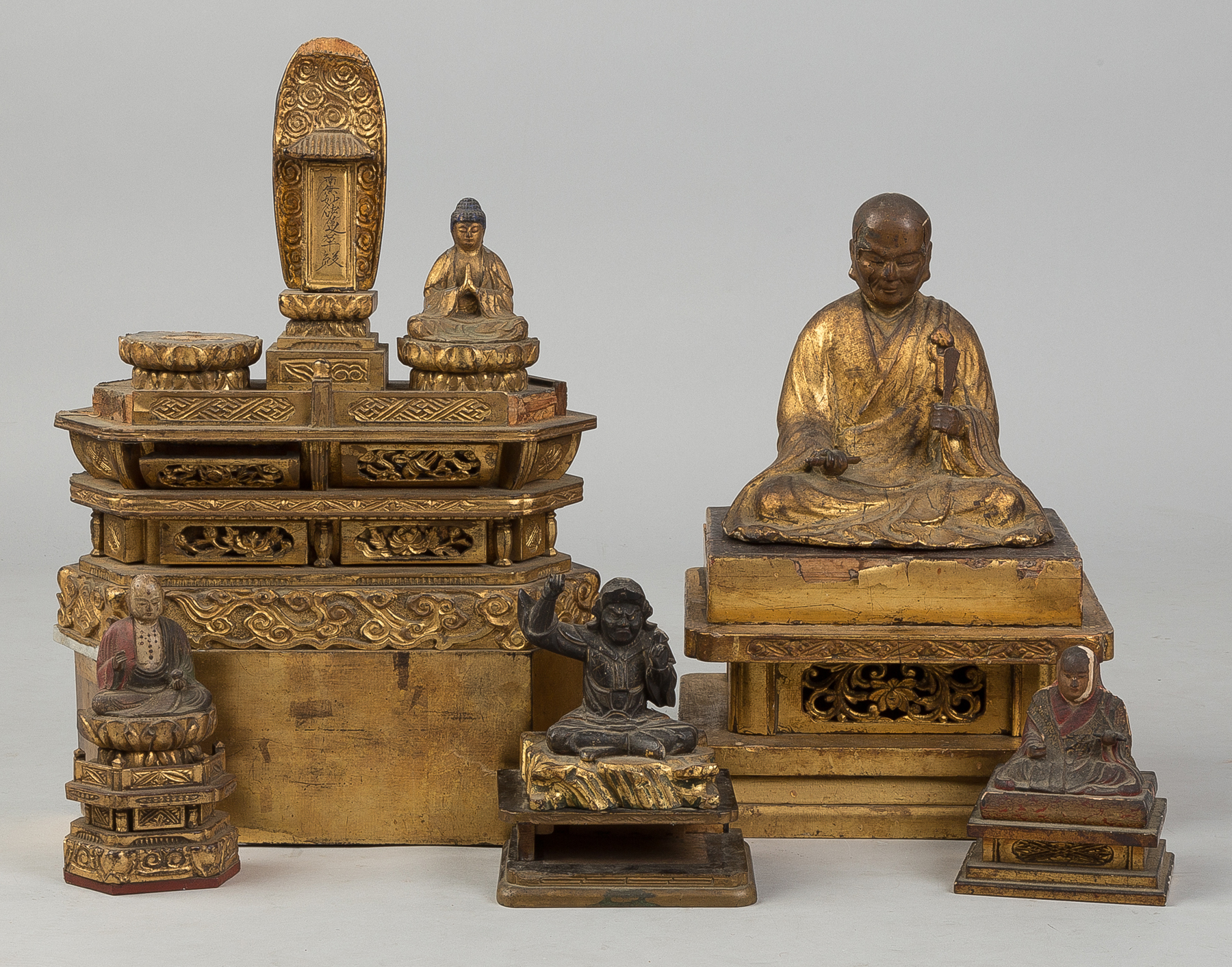 Appraisal: Various Carved Gilt wood Chinese and Japanese Buddha's