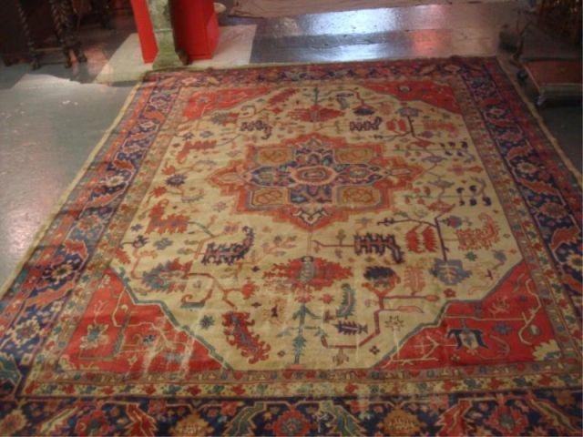 Appraisal: Large Handmade Carpet As is-wear From a Westchester estate Dimensions