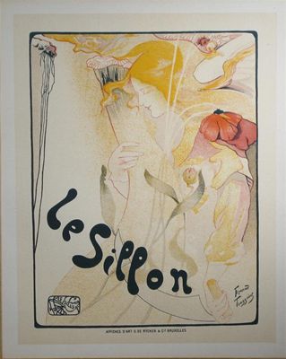 Appraisal: Le Sillon' a chromolithograph by Fernand Toussaint L'affiche plate framed