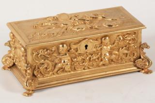 Appraisal: TH C FRENCH DORE BRONZE HINGED CASKET FRENCH PARIS QUALITY