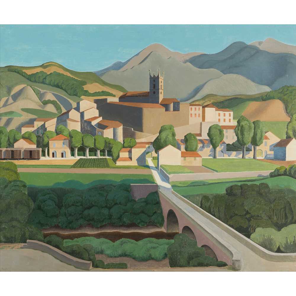 Appraisal: EDGAR LIONEL HEREFORD BRITISH - A VILLAGE IN THE PYRENEES