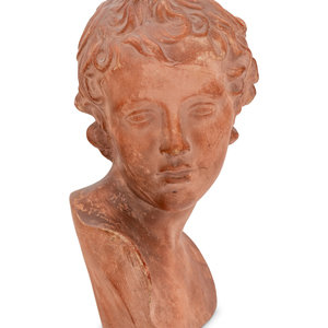 Appraisal: A Continental Terra Cotta Bust Height inches Property from the