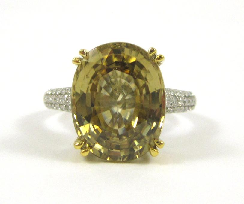 Appraisal: ZIRCON DIAMOND AND FOURTEEN KARAT GOLD RING The white gold