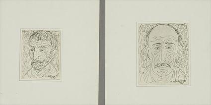 Appraisal: Abraham Walkowitz - Three Portraits Pen and ink on paper