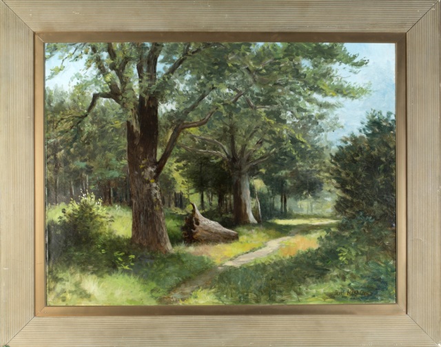 Appraisal: Untitled Woodland Scene Scott Nichloas Winfield Leighton American - Signed