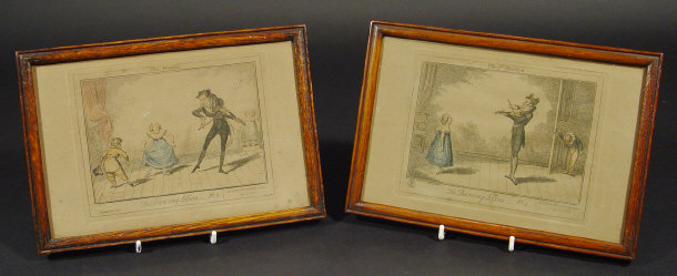 Appraisal: Two th Century hand coloured engravings entitled 'Dancing Lessons Parts