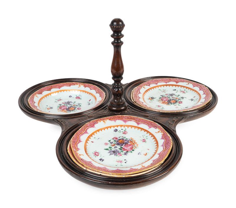 Appraisal: A Regency Carved Mahogany Revolving Lazy Susan Height x diameter