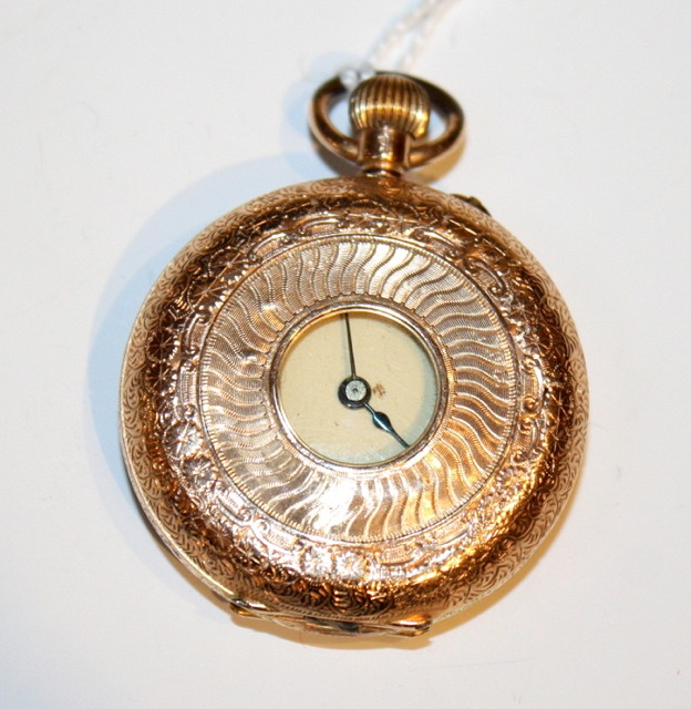 Appraisal: A K GOLD LADIES POCKET WATCH with white enamel dial