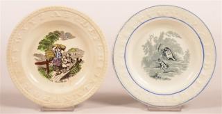 Appraisal: Two Transfer Decorated Alphabet Plates Two Transfer Decorated Ironstone China