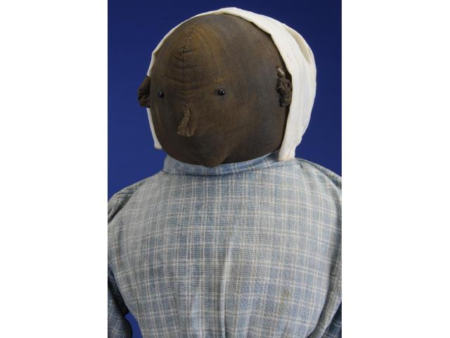 Appraisal: Important Folk Art Black Cloth Doll America ca muslin with