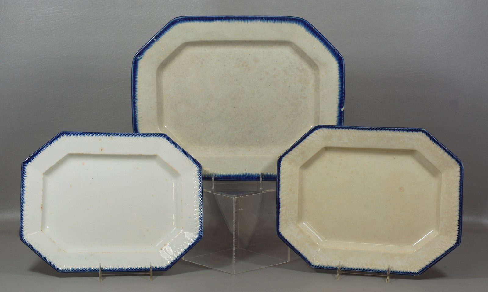 Appraisal: Leeds type feather edge platters pair of x impressed mark