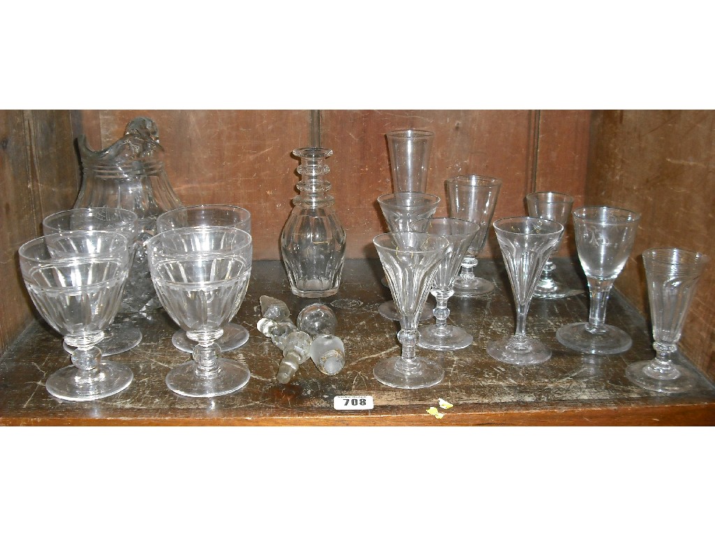 Appraisal: Antique and later glass items to include a hobnail cut